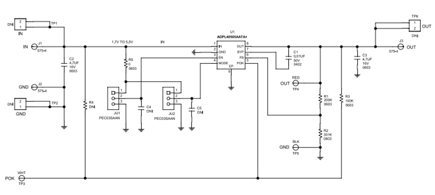 原理图 - Analog Devices Inc. ADPL40505A 评估套件